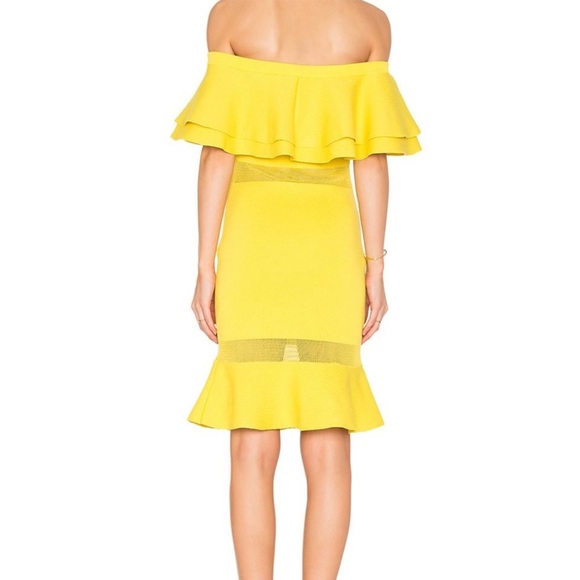 ENDLESS ROSE Yellow Off the Shoulder dress Size Small - Picture 2 of 13